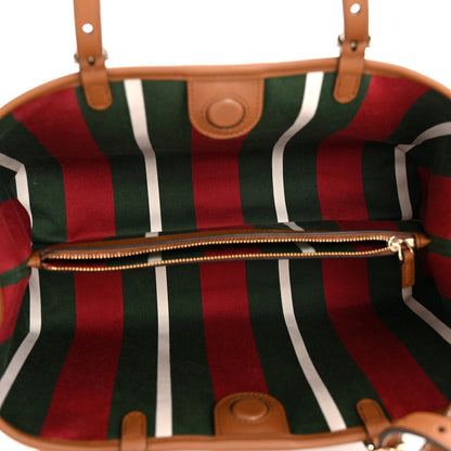 Gucci GG Supreme Monogram Emblem Medium Tote Bag Beige Dark Brown 5 of 13