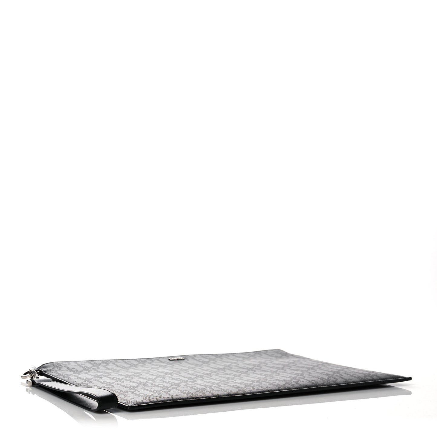 Calfskin Perforated Oblique Galaxy Pouch Black