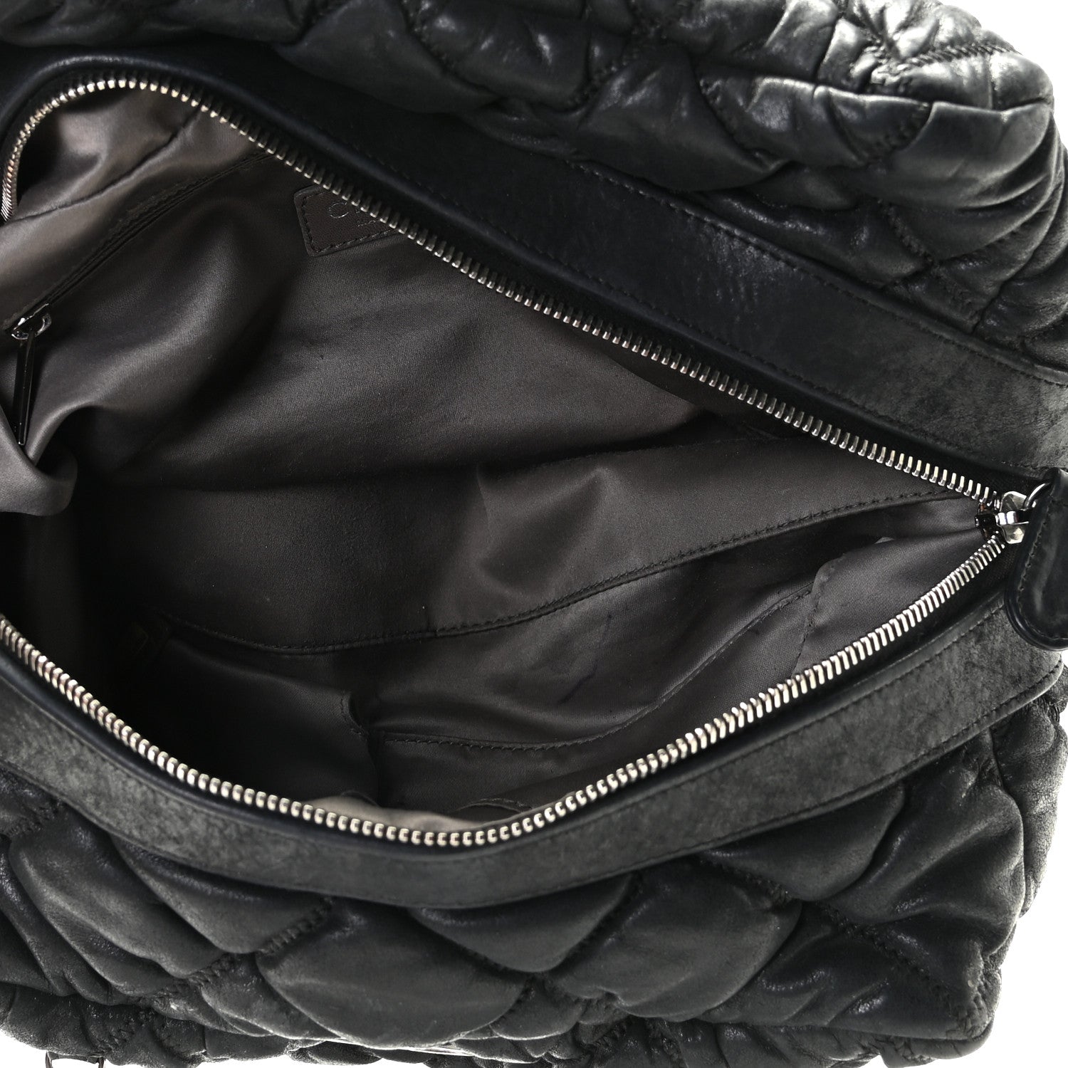 Chanel Calfskin Bubble Quilt Bowler Black 5 of 6