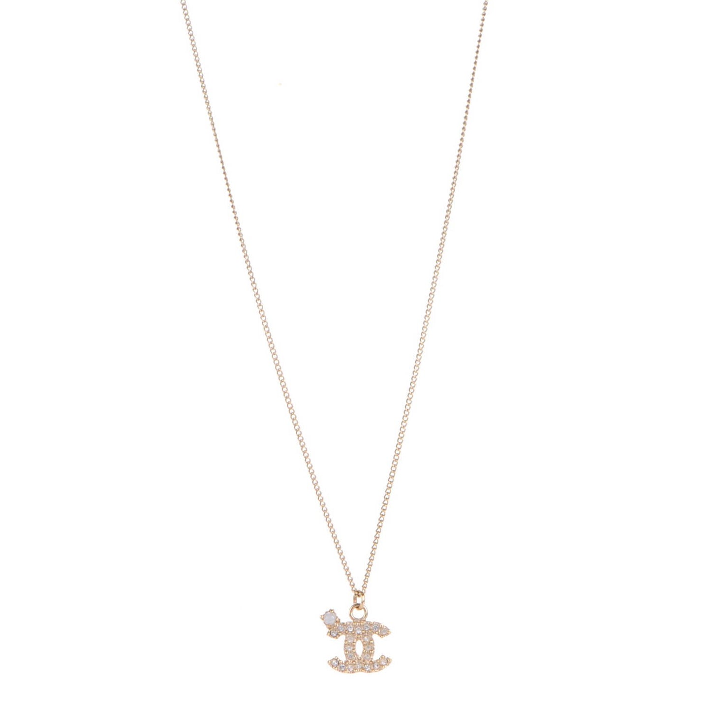 Crystal Timeless CC Necklace Gold