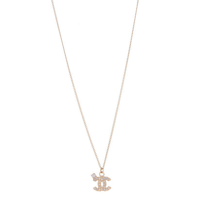 Chanel Crystal Timeless CC Necklace Gold 1 of 5