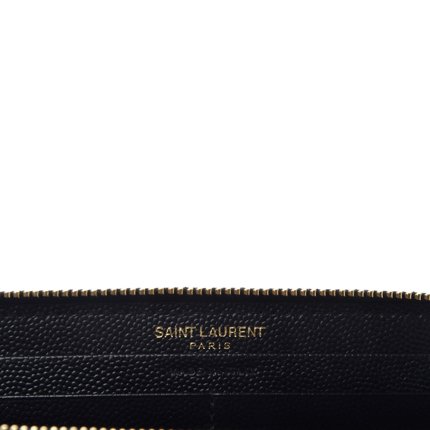 Saint Laurent Grain De Poudre Matelasse Chevron Monogram Zip Around Wallet Black 6 of 6