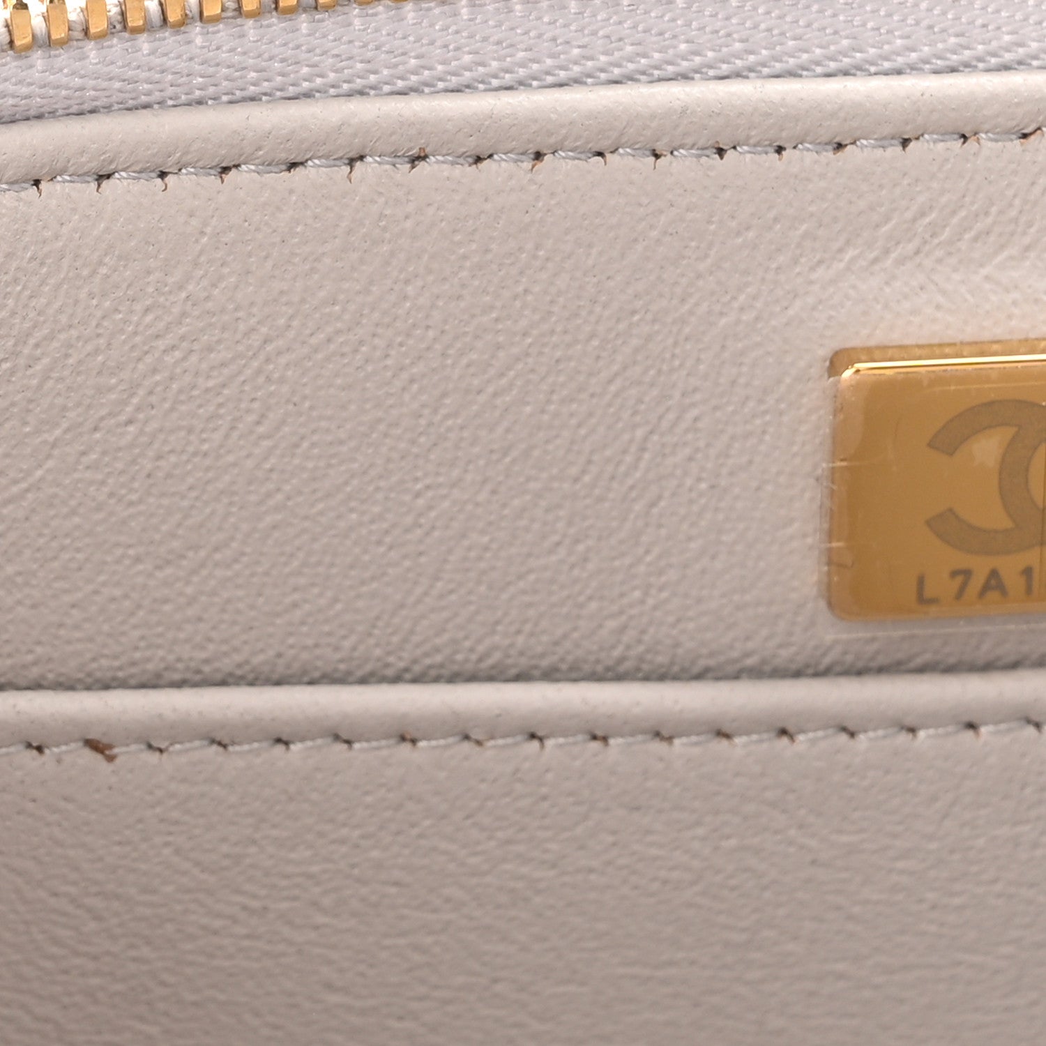 Chanel Caviar Quilted Small Top Handle Vanity Case With Chain Grey 7 of 10