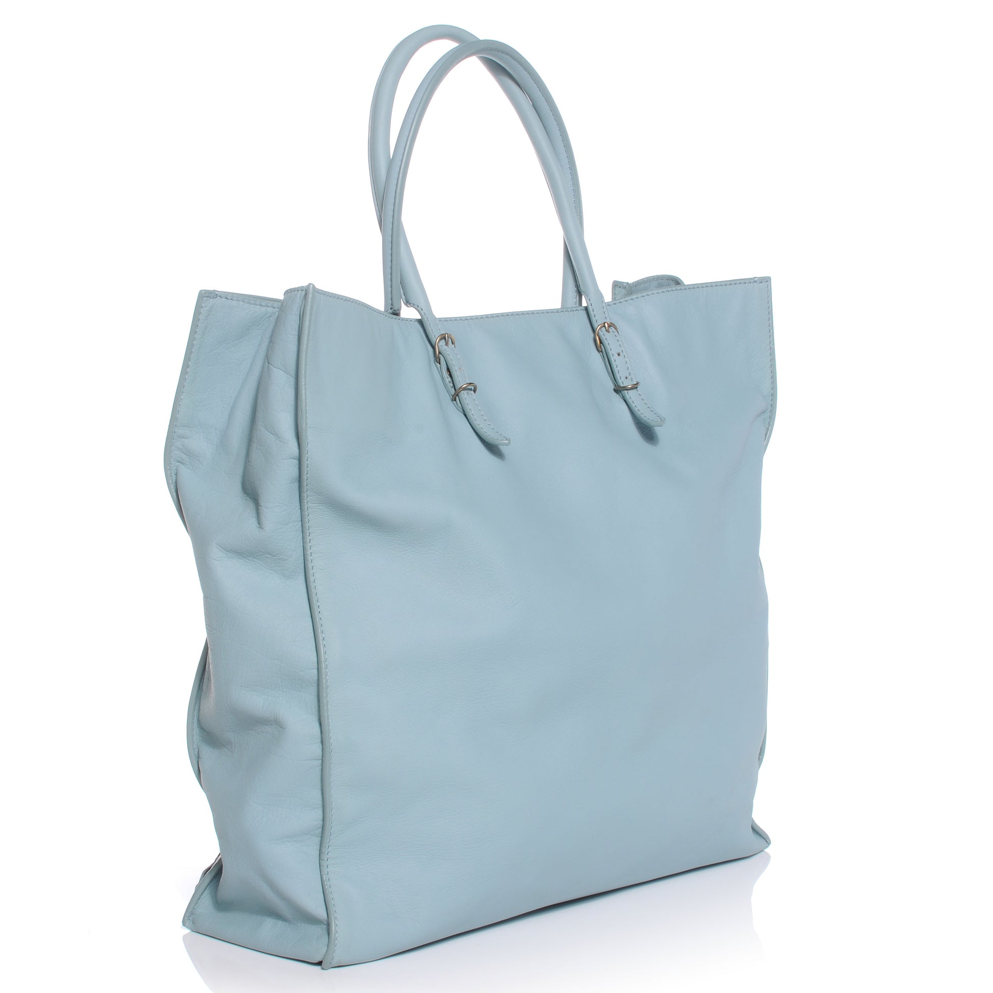 Balenciaga Smooth Calfskin Papier Ledger Tote Bleu Acier 3 of 7