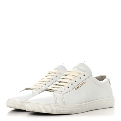 Saint Laurent Calfskin Andy Low Top Sneakers 37.5 Blanc Optique 4 of 9