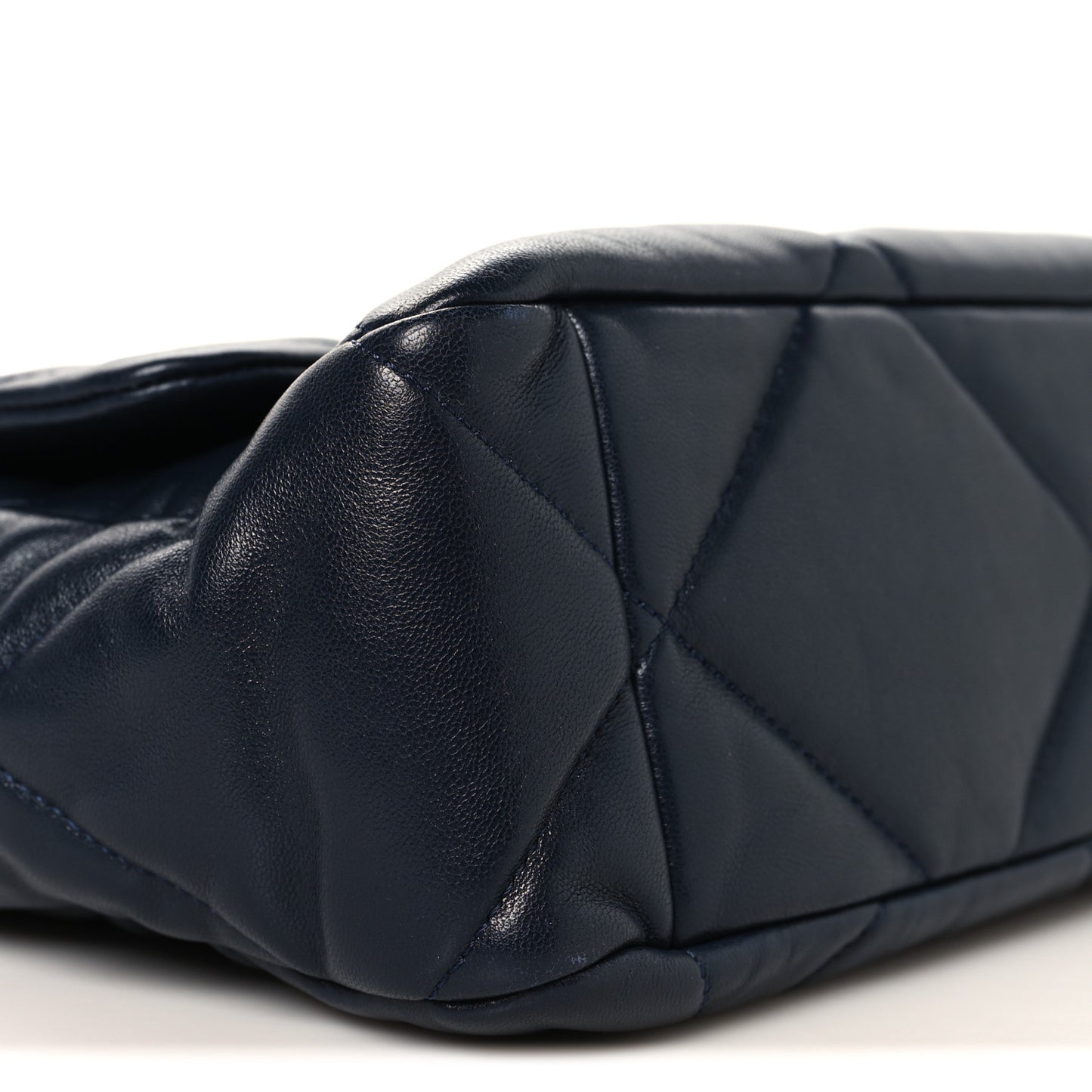 Lambskin Quilted Large Chanel 19 Flap Navy Blue