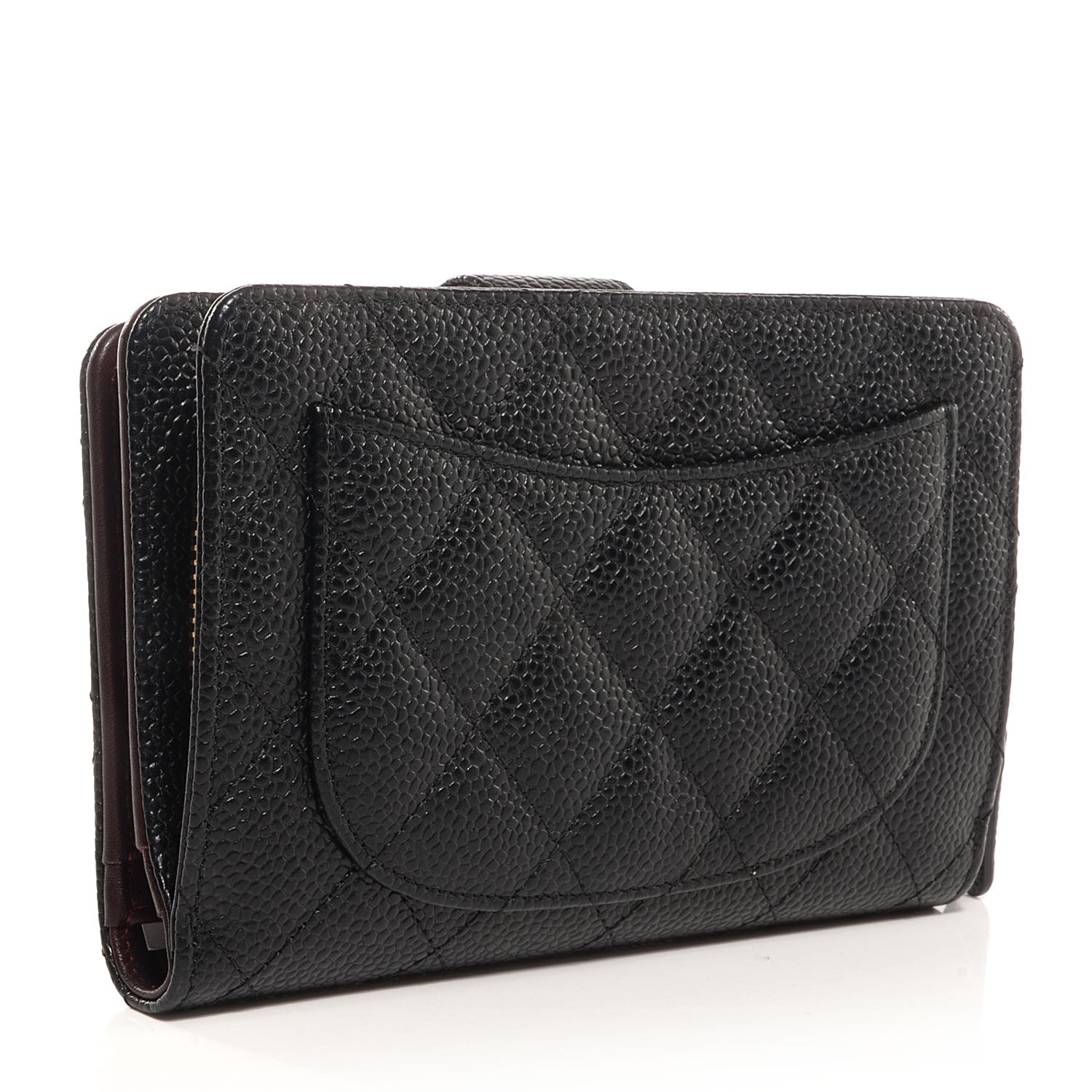 Chanel Caviar Quilted Zipped Pocket Wallet Black 3 of 9