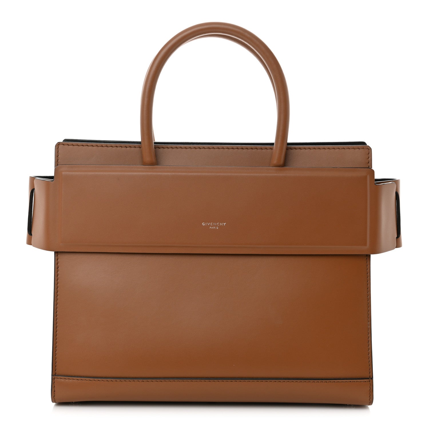 Givenchy Smooth Calfskin Small Horizon Satchel Caramel 1 of 13