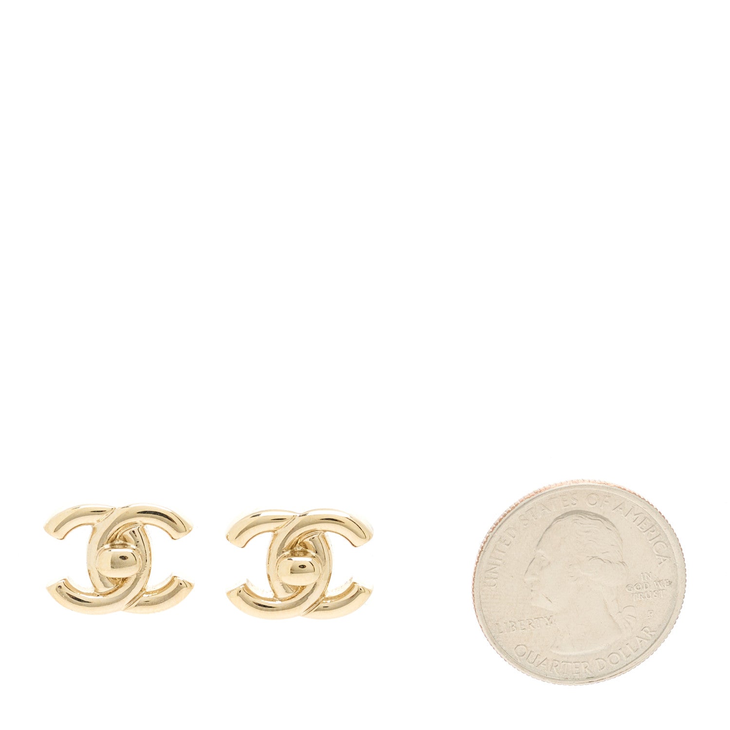Chanel Metal CC Turnlock Earrings Gold 2 of 4