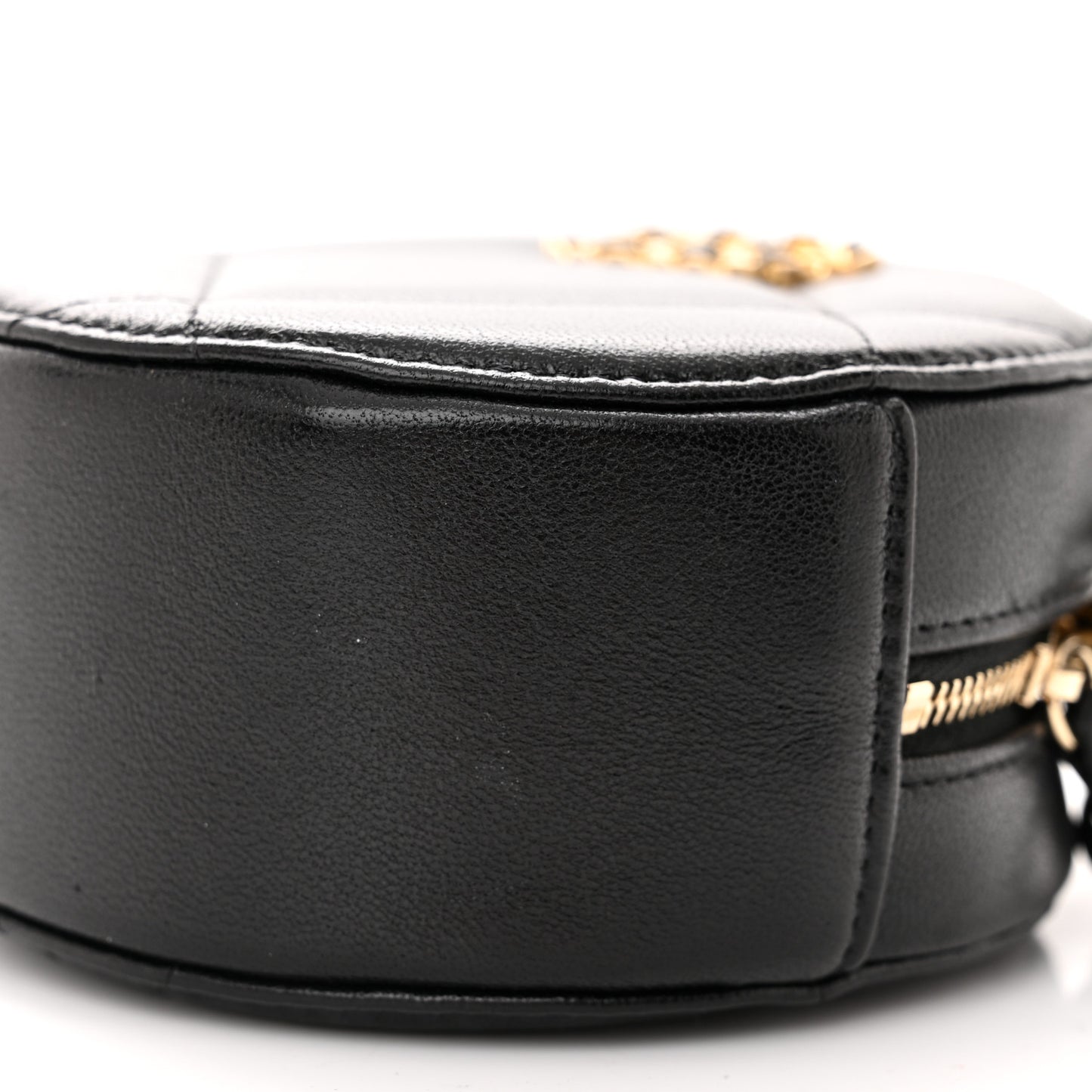 Lambskin Quilted Chanel 19 Round Clutch With Chain Black