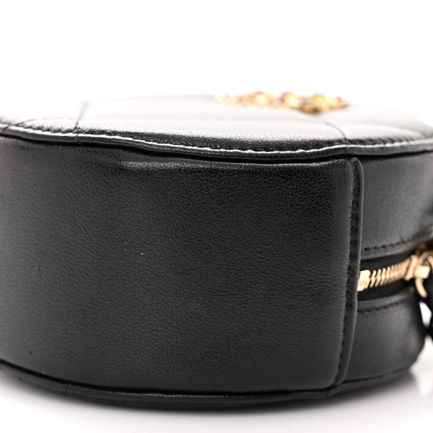 Chanel Lambskin Quilted Chanel 19 Round Clutch With Chain Black 10 of 11