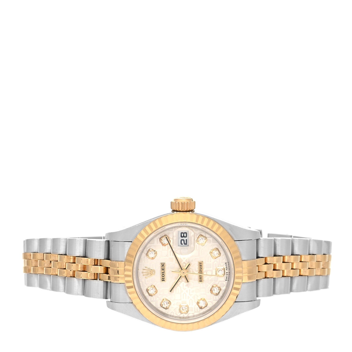 Rolex Stainless Steel 18K Yellow Gold Diamond 26mm Oyster Perpetual Datejust Watch Silver Jubilee 79173 2 of 4