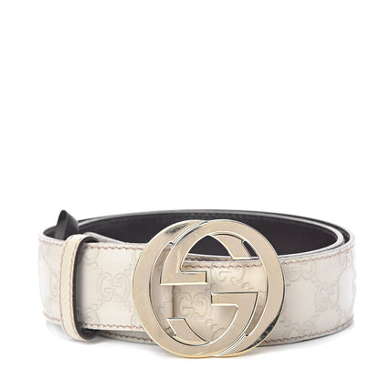 Gucci Guccissima Interlocking G 40mm Belt 85 34 Off White 1 of 5