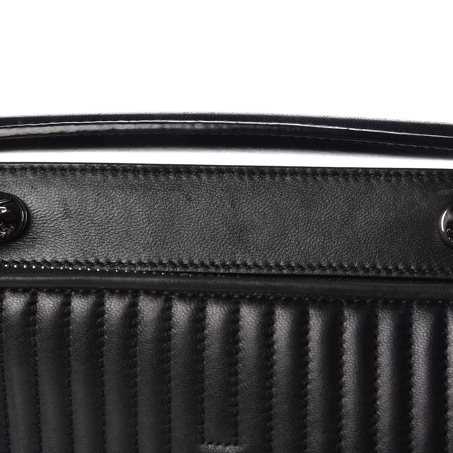 Fendi Shiny Nappa Trapuntata Small DotCom Click Top Handle Chain Satchel Black 13 of 13