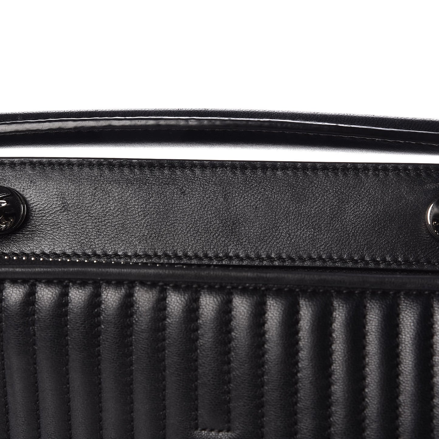 Shiny Nappa Trapuntata Small DotCom Click Top Handle Chain Satchel Black