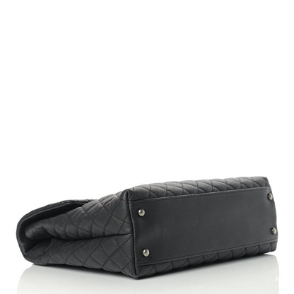 Chanel Caviar Lizard Quilted Large Coco Handle Flap Black 4 of 13