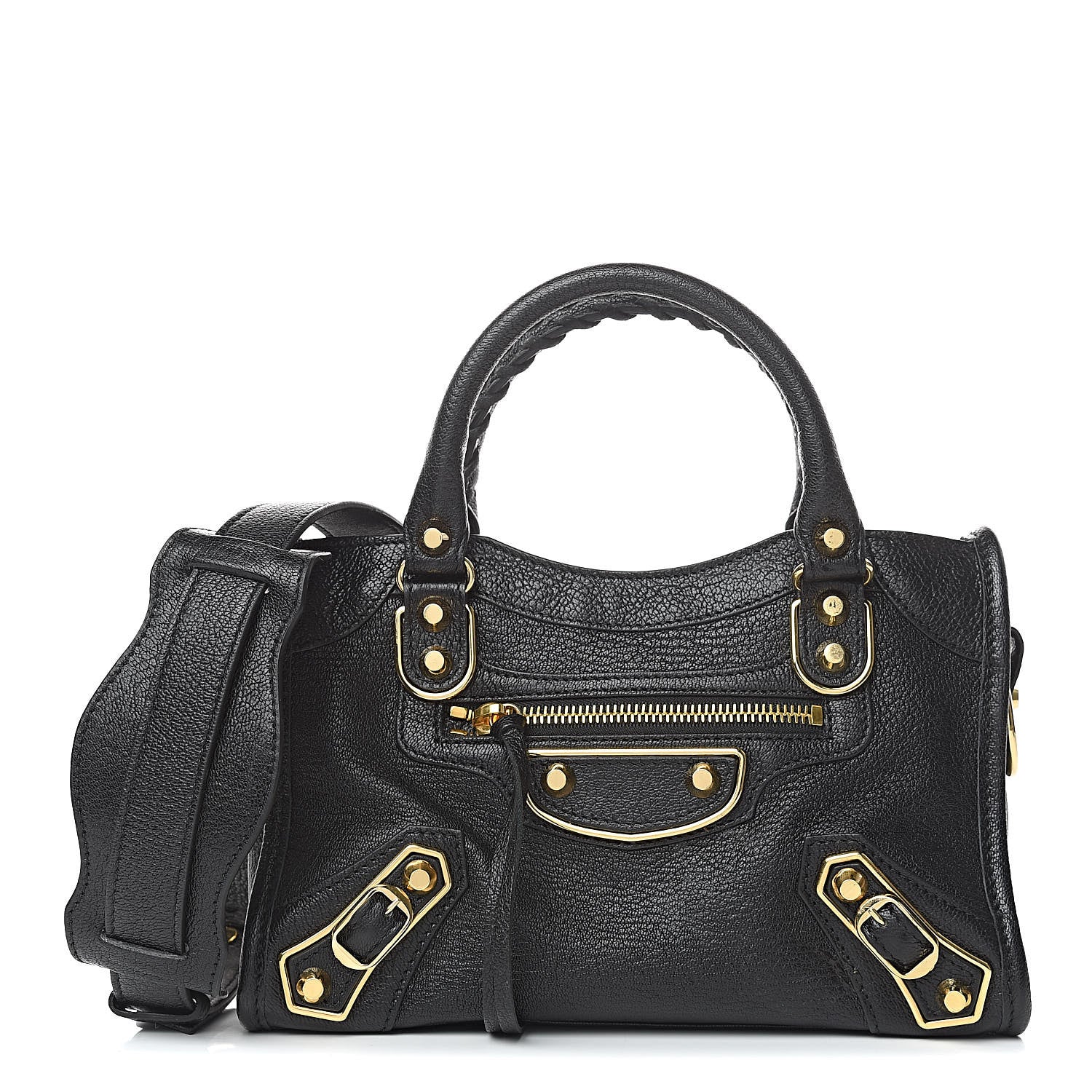 Balenciaga Chevre Gold Metallic Edge Hardware Mini City Black 1 of 9