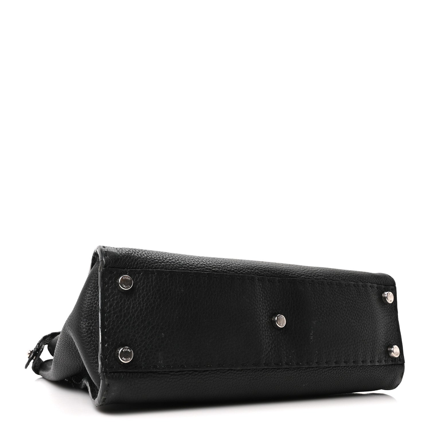 Fendi Cuoio Romano Selleria Bi-Color Medium Peekaboo Iconic Satchel Black Mou 4 of 9