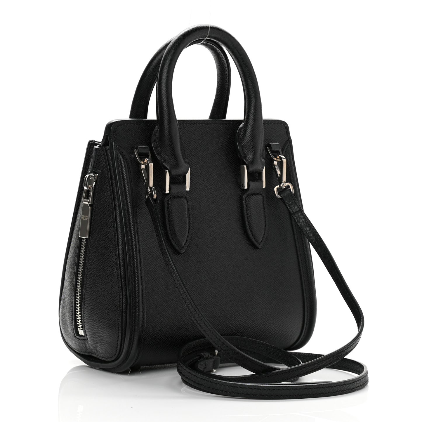 Grained Calfskin Small Heroine Black