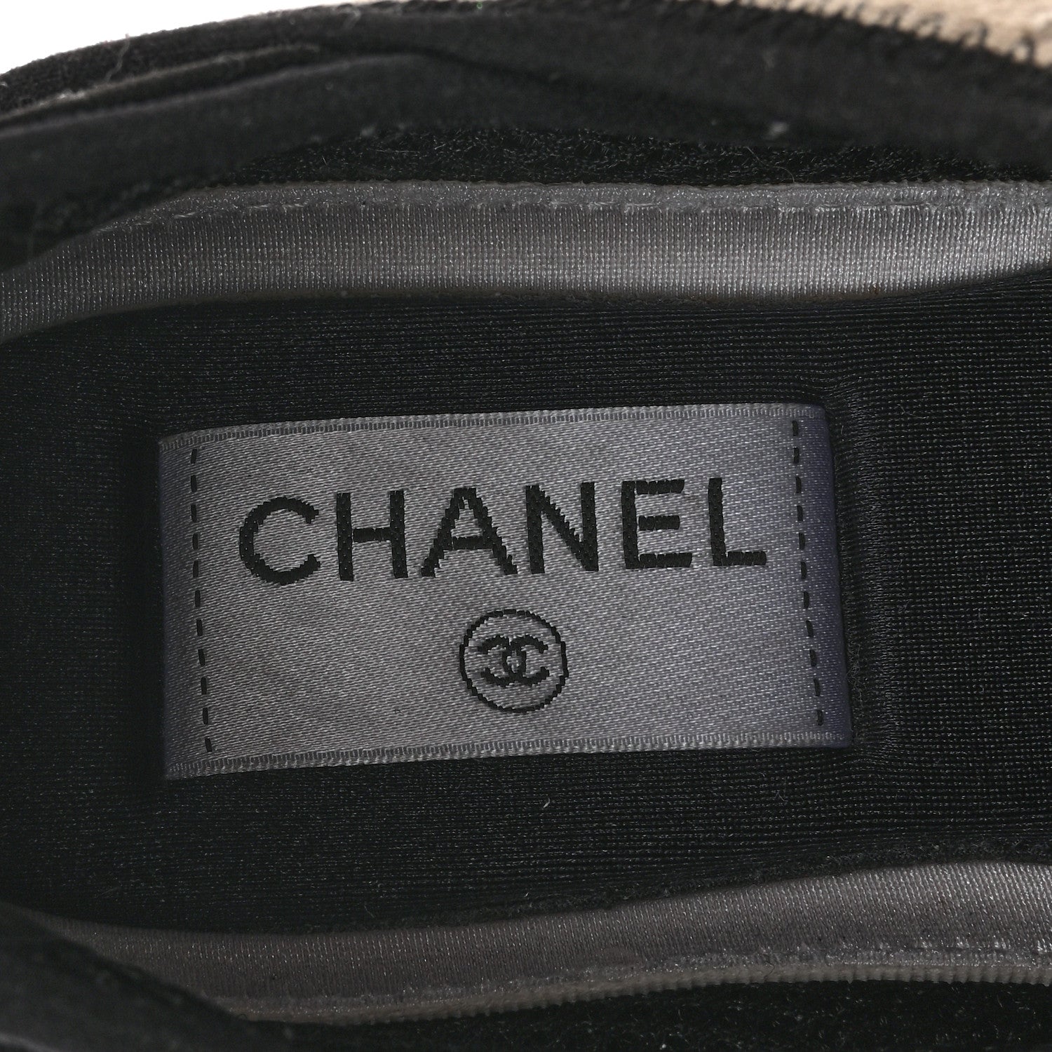 Chanel Velvet Calfskin Mixed Fibers CC Sneakers 36 Ivory Black 7 of 11