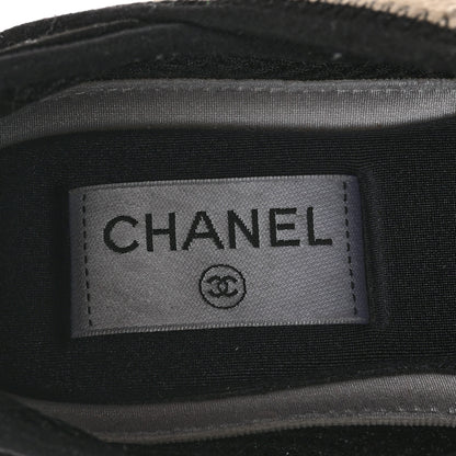 Chanel Velvet Calfskin Mixed Fibers CC Sneakers 36 Ivory Black 7 of 11