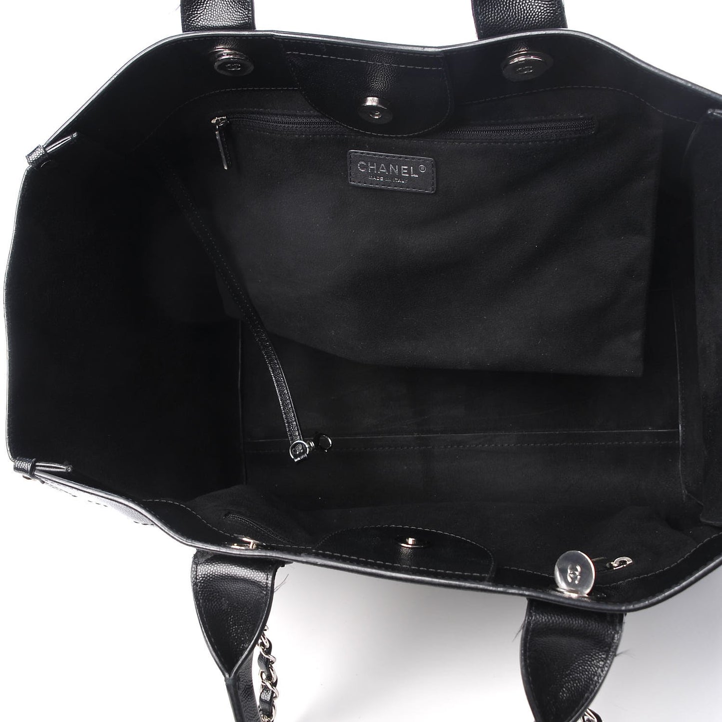 Caviar Medium Studded Deauville Tote Black