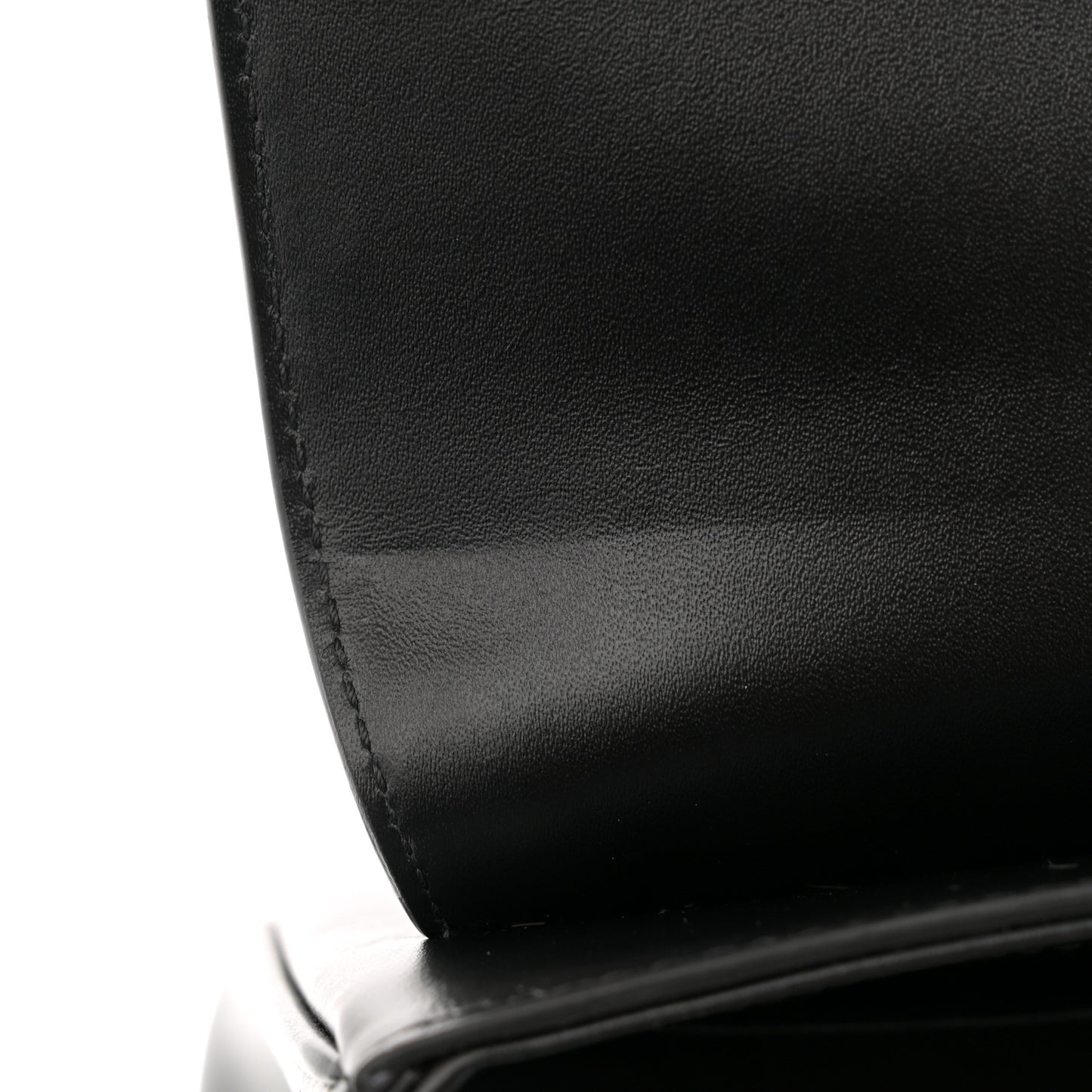Satinated Calfskin Small 16 Top Handle Bag Black