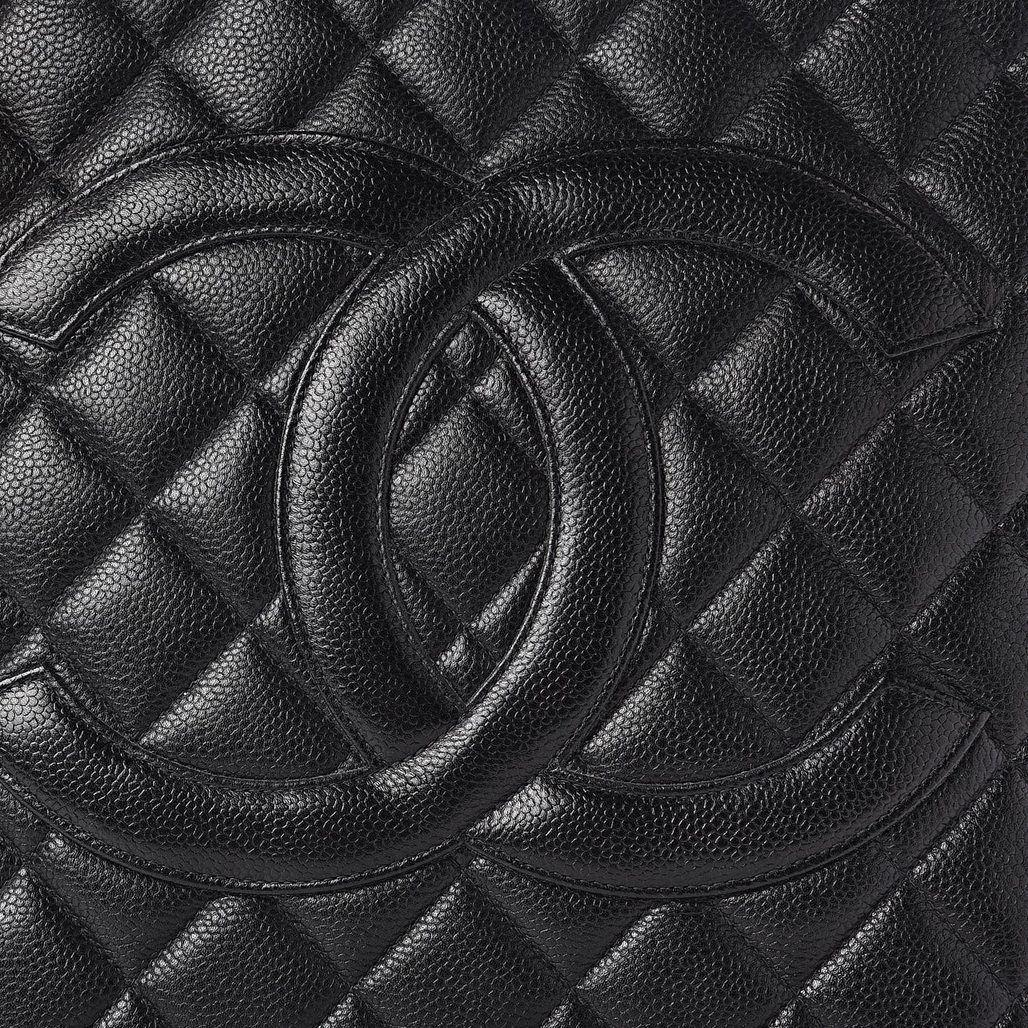 Caviar Quilted Medallion Tote Black