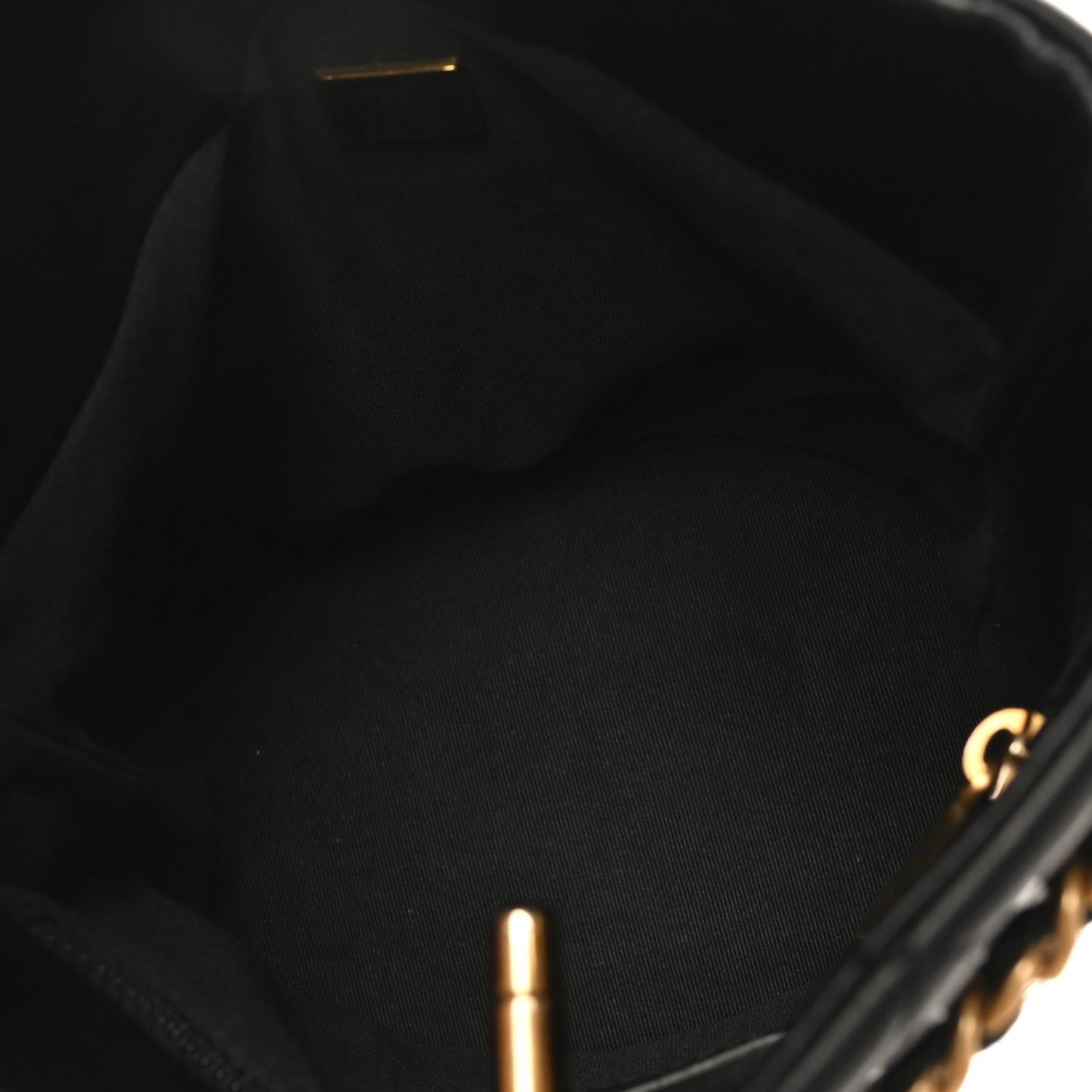 Calfskin Quilted Small CC Chain Bucket Black
