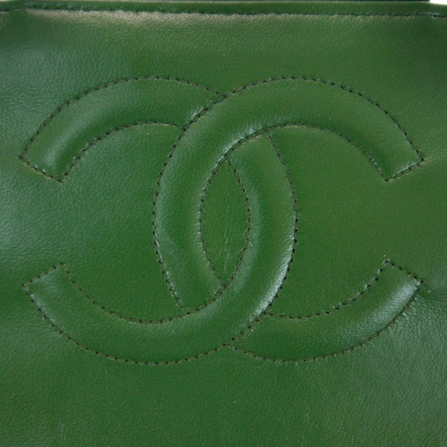 Lambskin Horizontal Quilt Jumbo Flap Kelly Green