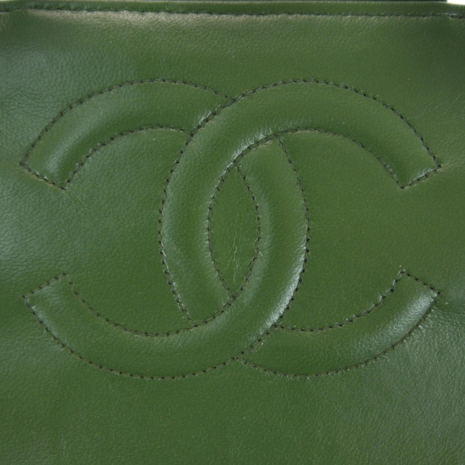 Chanel Lambskin Horizontal Quilt Jumbo Flap Kelly Green 8 of 13