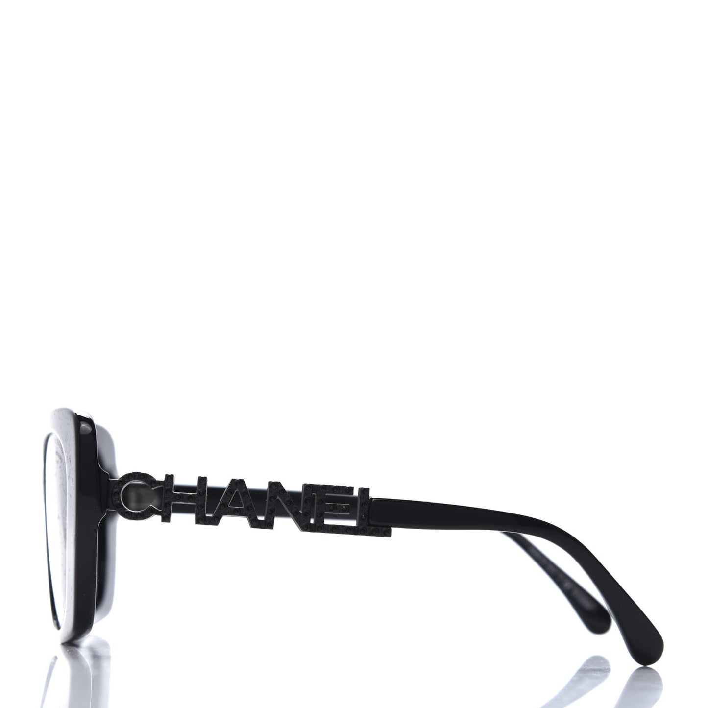 Acetate Strass Polarized Square Sunglasses 5422-B Black