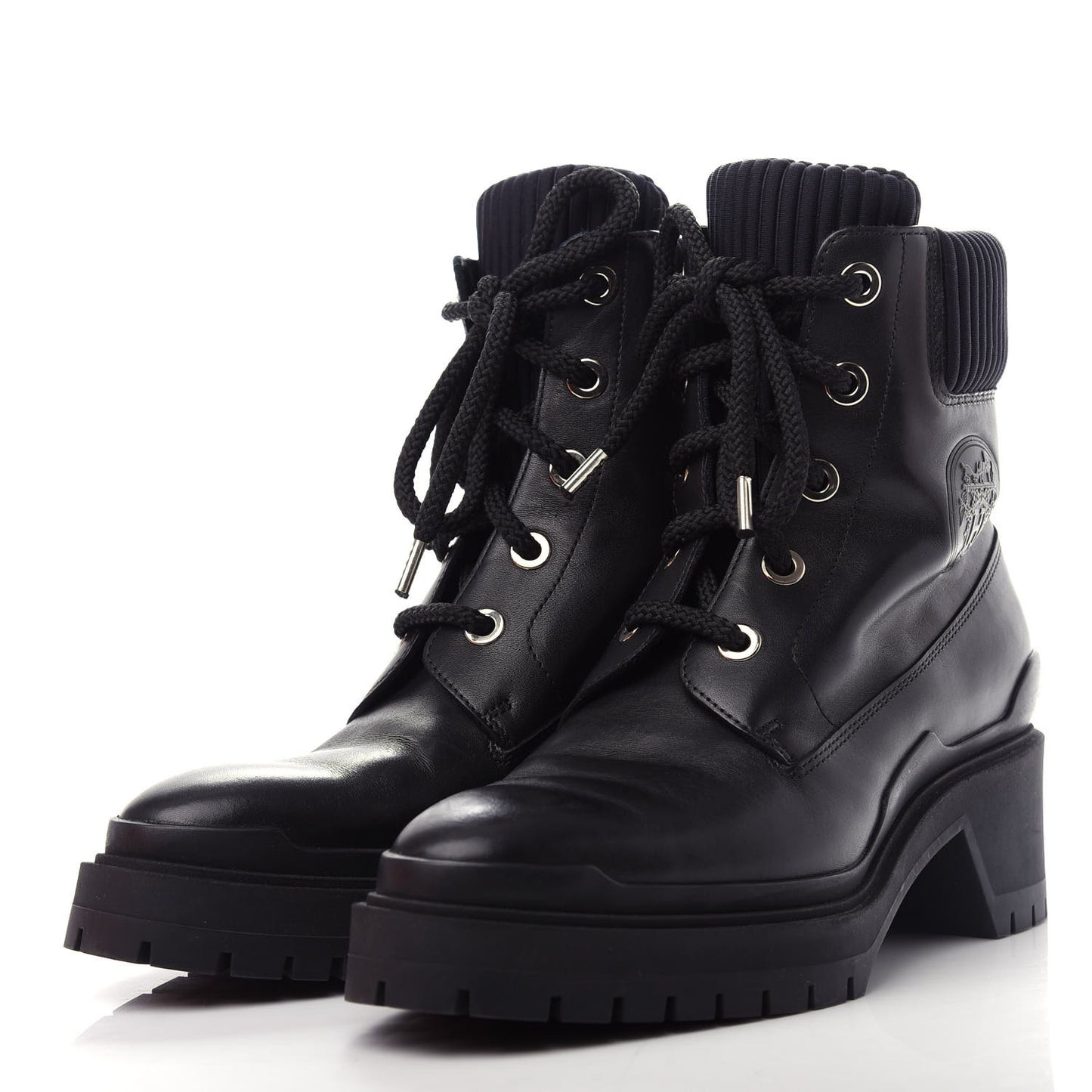 Calfskin Still Ankle Boots 37 Black