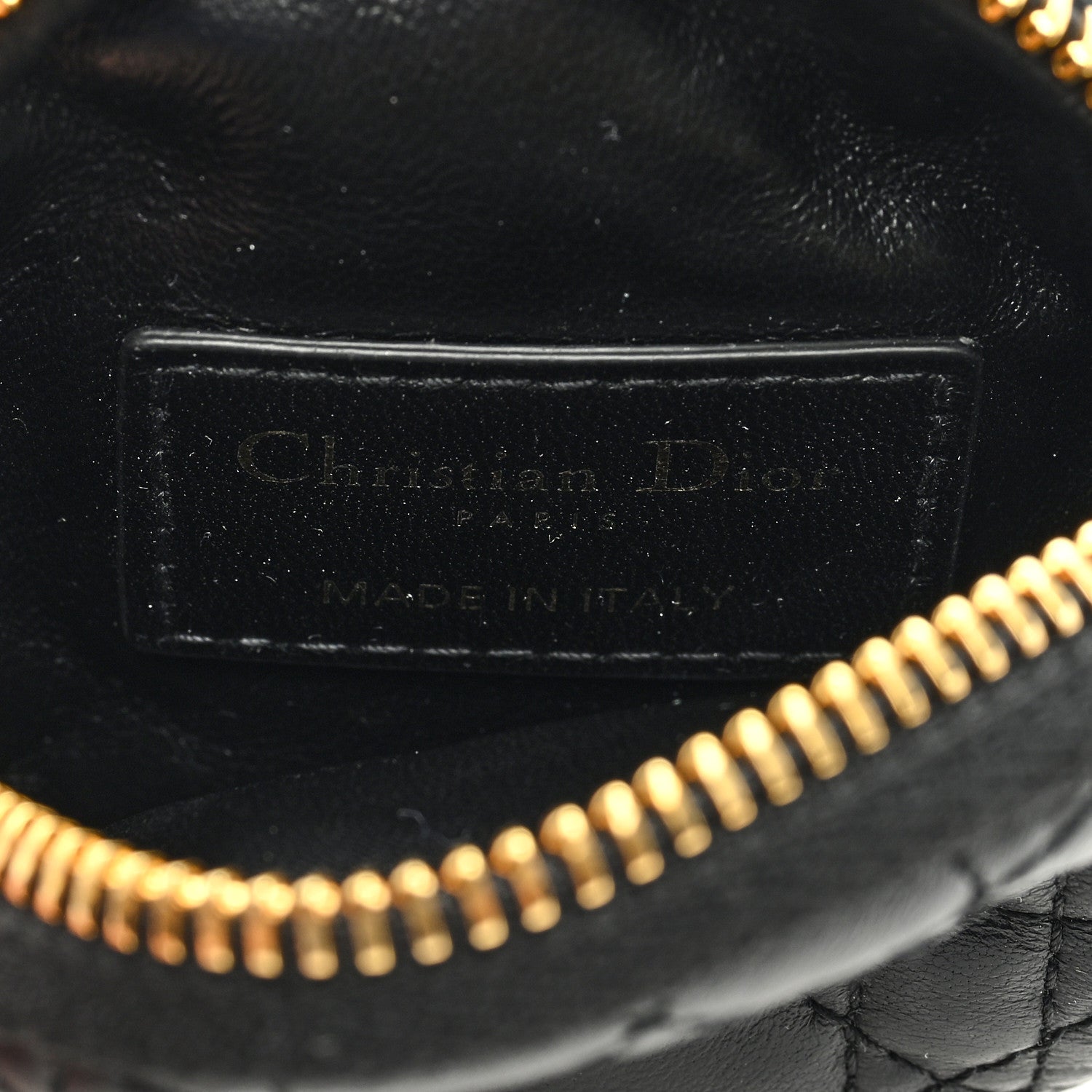 Christian Dior Lambskin Mini Cannage Round Caro Crossbody Pouch Black 6 of 8