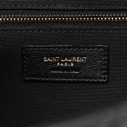 Saint Laurent Grain De Poudre Textured Mixed Matelasse Large Triquilt Monogram Satchel Black 7 of 10