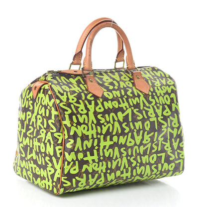 Louis Vuitton Monogram Graffiti Speedy 30 Green 3 of 12
