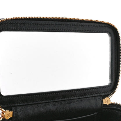 Chanel Lambskin Enamel Pearl Quilted Small Charm Me Vanity Case With Chain Black 10 of 12