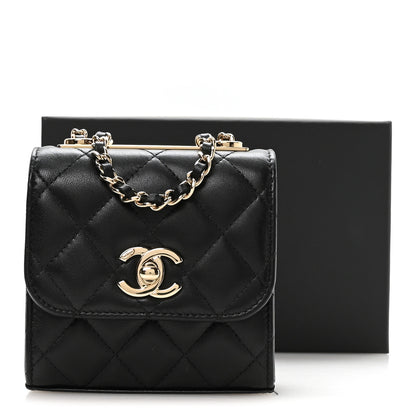 Chanel Lambskin Quilted Mini Trendy CC Clutch With Chain Black 11 of 11