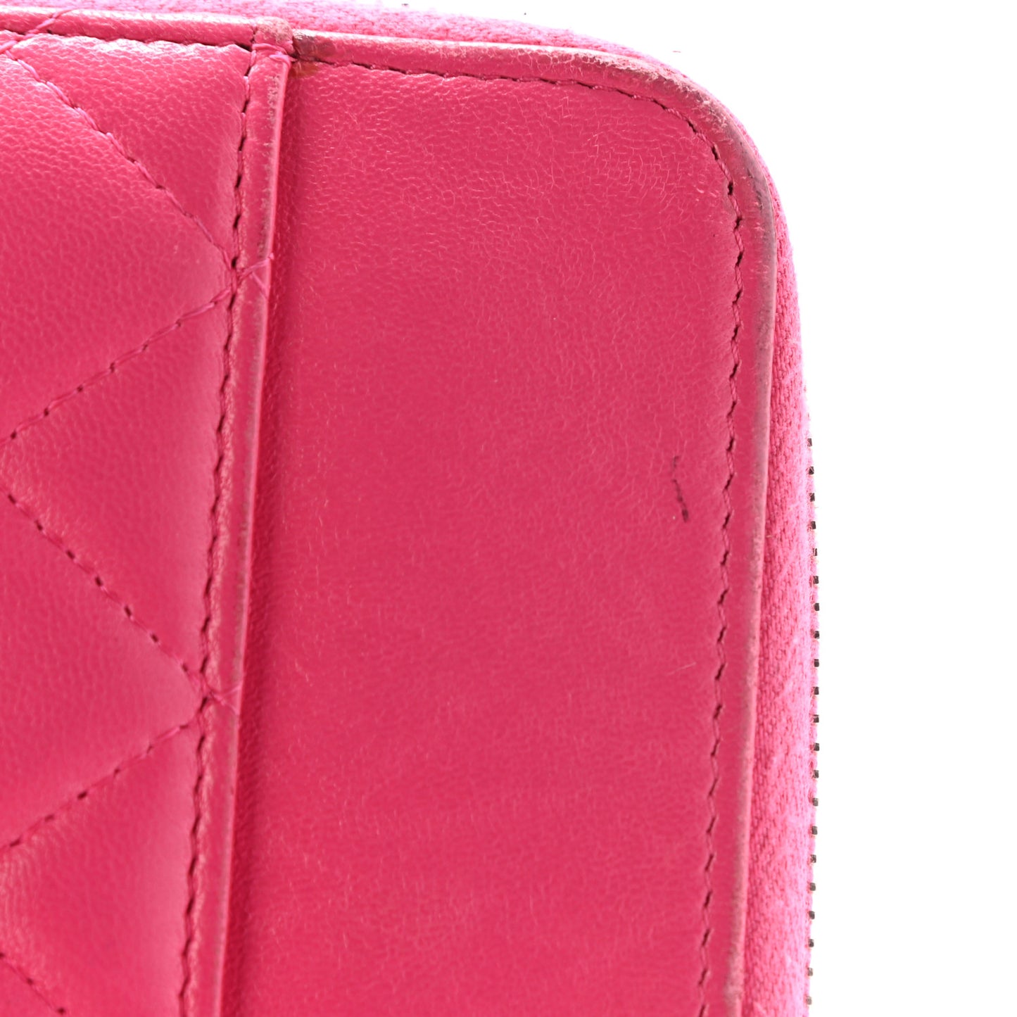 Lambskin Quilted Travel Case Pink