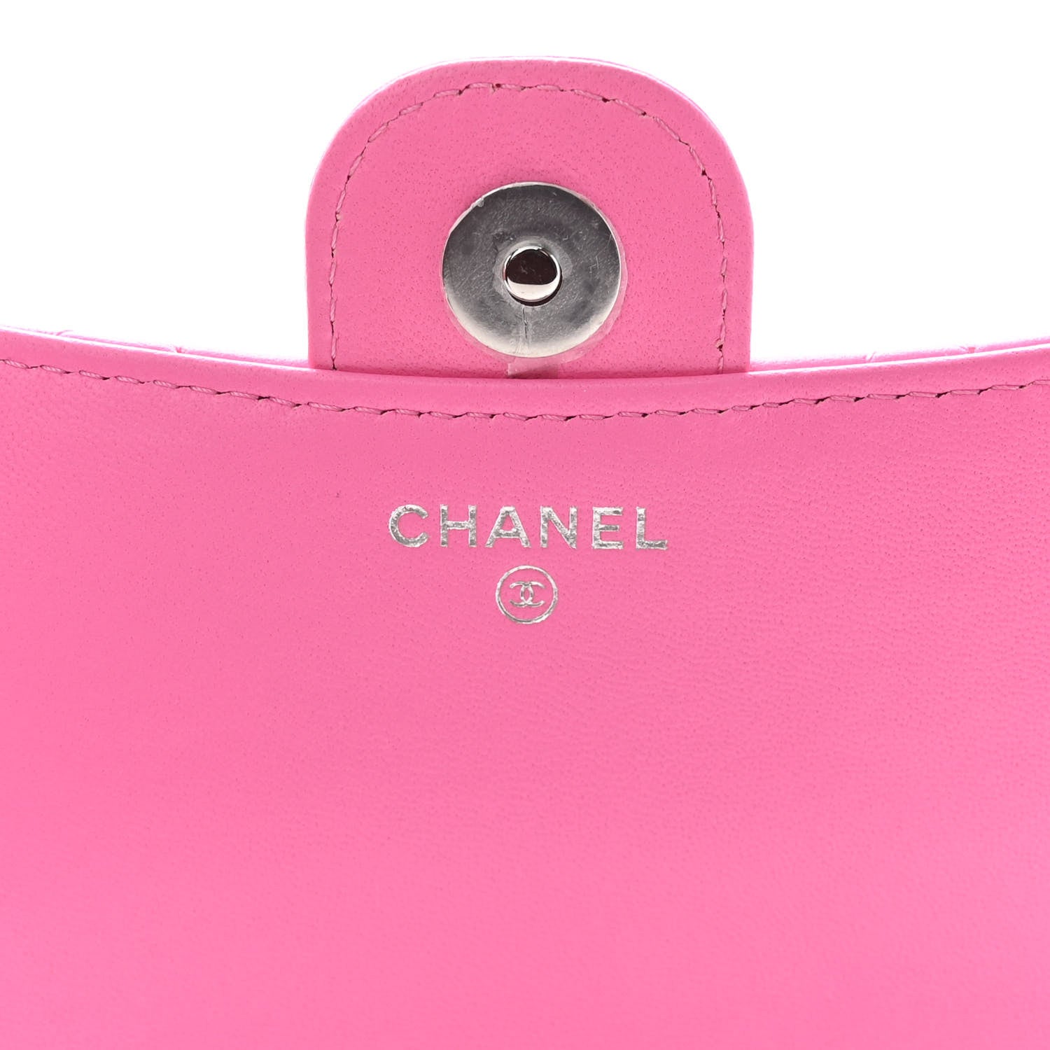 Chanel Lambskin Quilted Flap Phone Holder With Chain Neon Pink 6 of 12