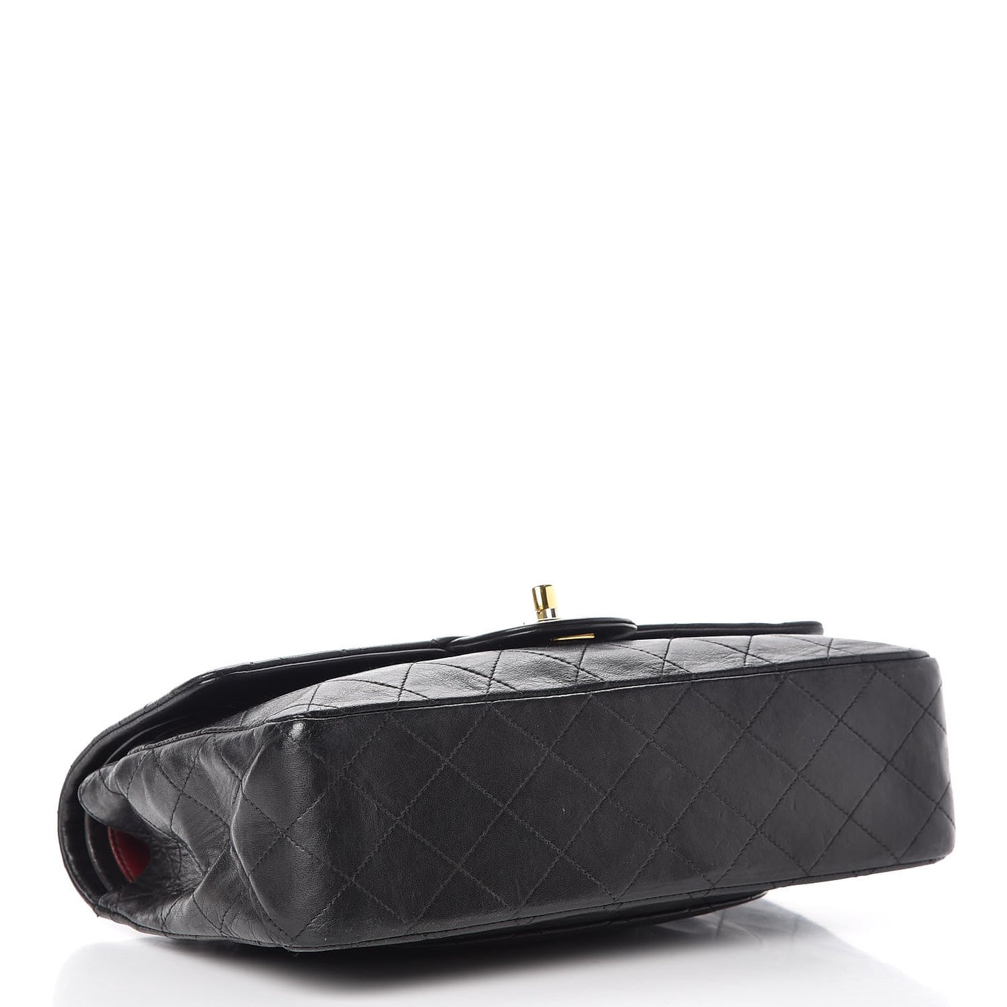 Lambskin Quilted Medium Double Flap Black