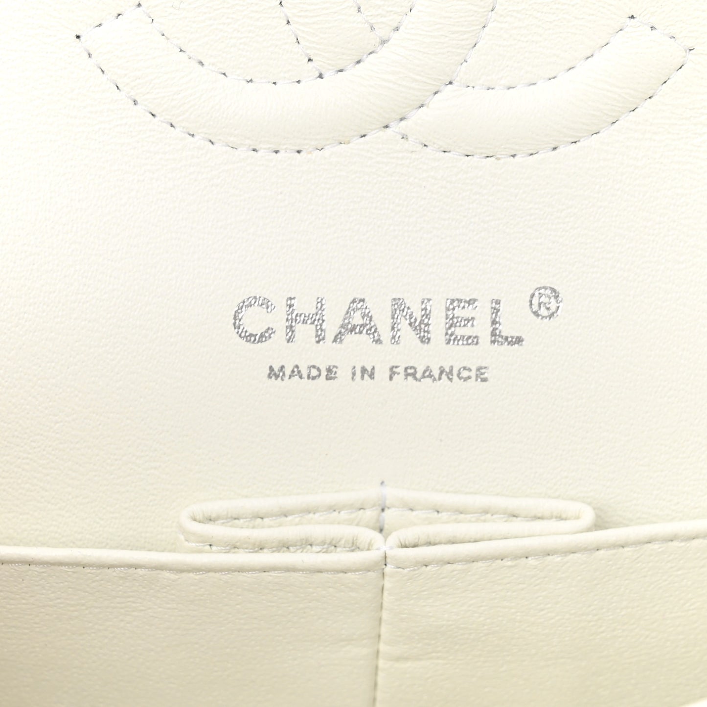 Caviar Quilted Medium Double Flap White