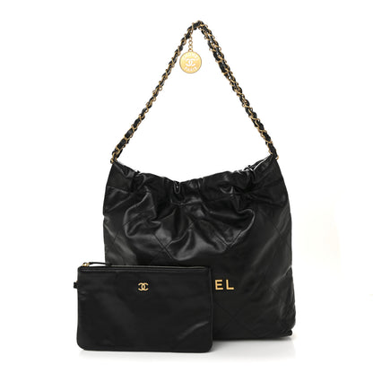 Chanel Shiny Calfskin Quilted Small Chanel 22 Black 3 of 11