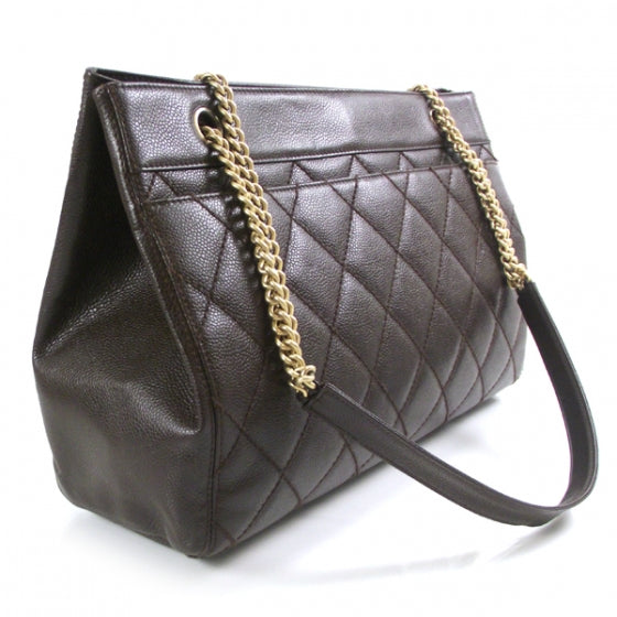 Chanel Caviar Quilted Shopping Tote Brown 3 of 11