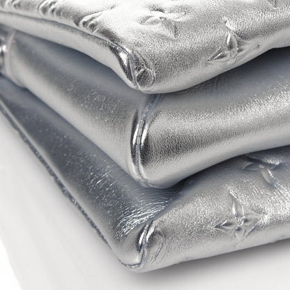 Louis Vuitton Metallic Lambskin Embossed Monogram Coussin PM Silver 9 of 12