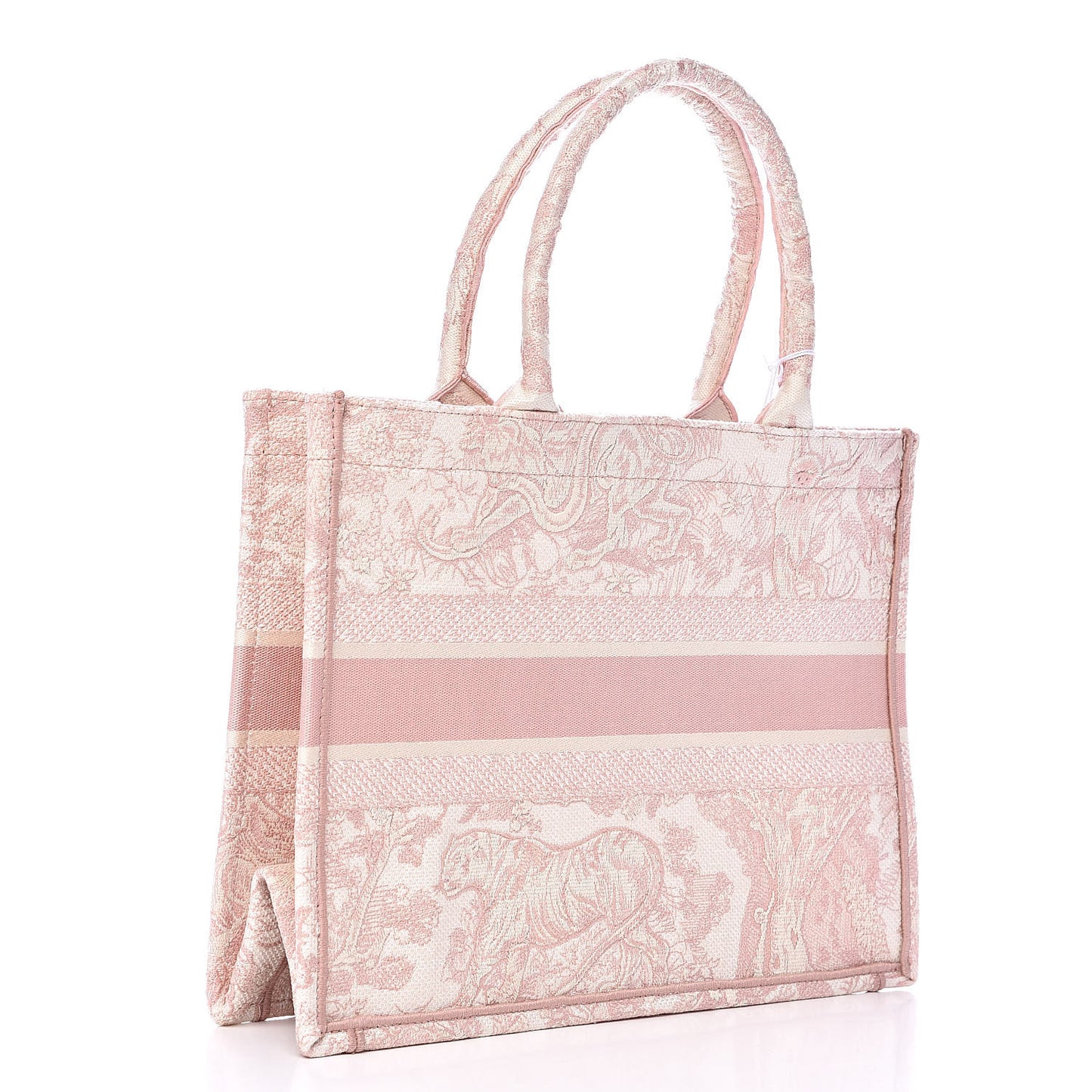 Canvas Embroidered Medium Dioriviera Toile De Jouy Book Tote Rose