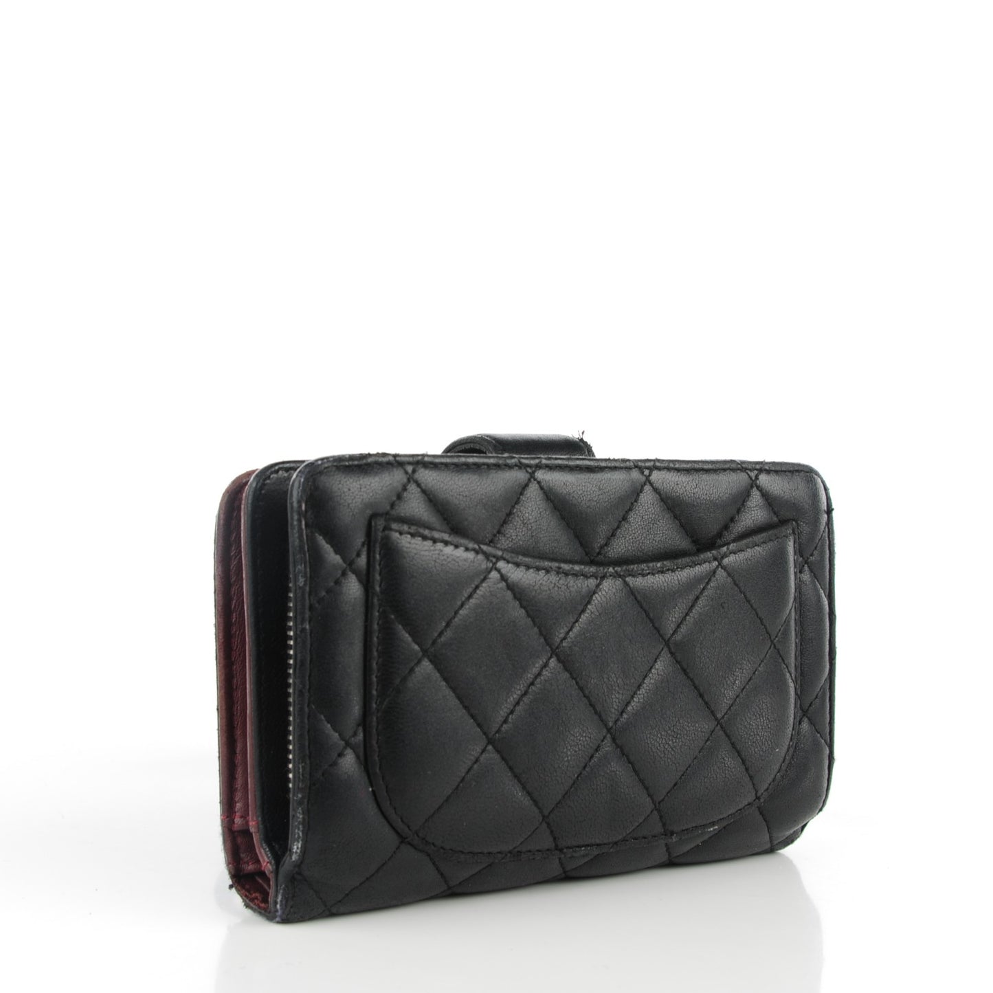 Lambskin Quilted L-Zip Pocket Wallet Black