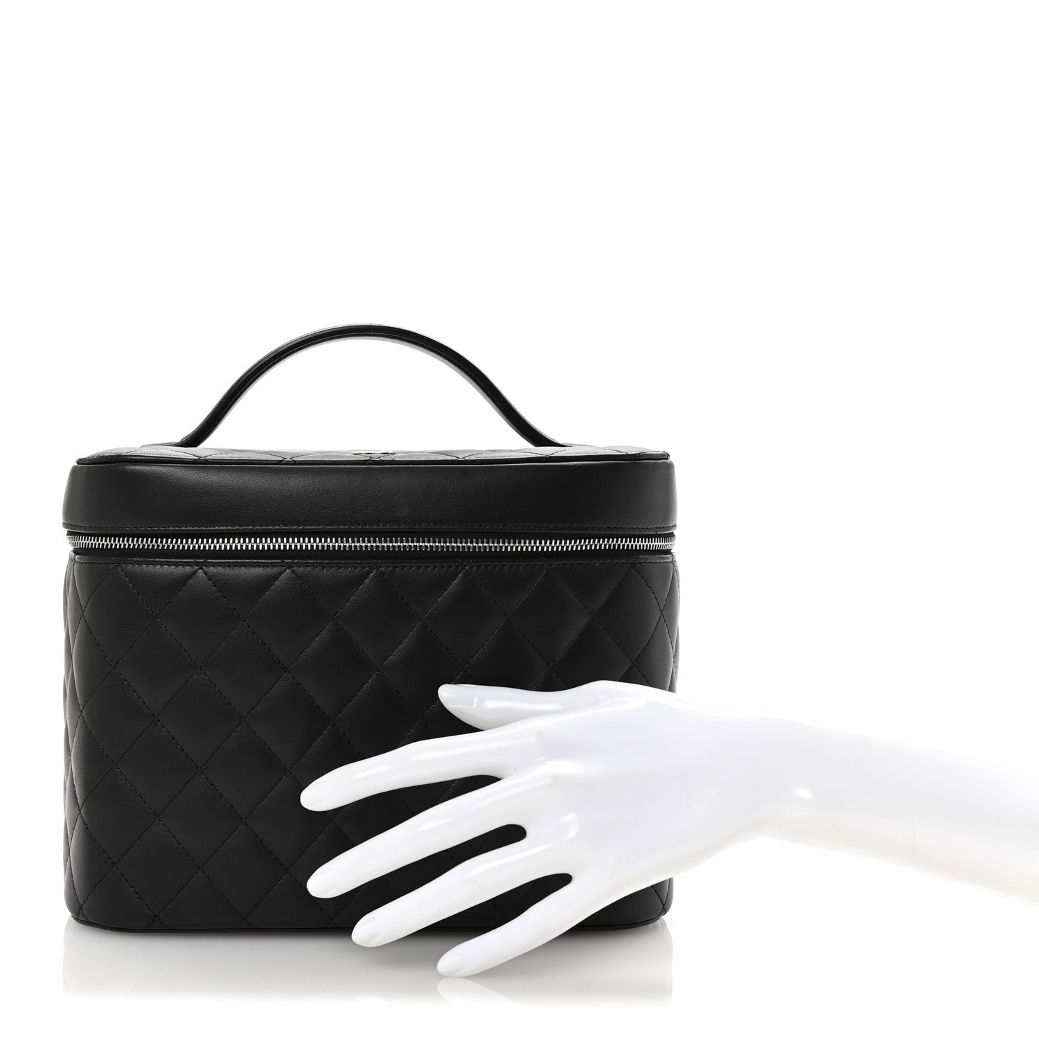 Chanel Lambskin Quilted Large Vanity Pouch Black 3 of 14
