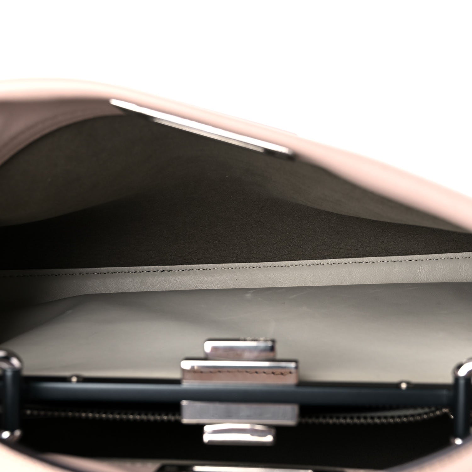 Fendi Vitello Seta Shiny Nappa Medium Peekaboo Iconic Satchel Soap Opale 5 of 19