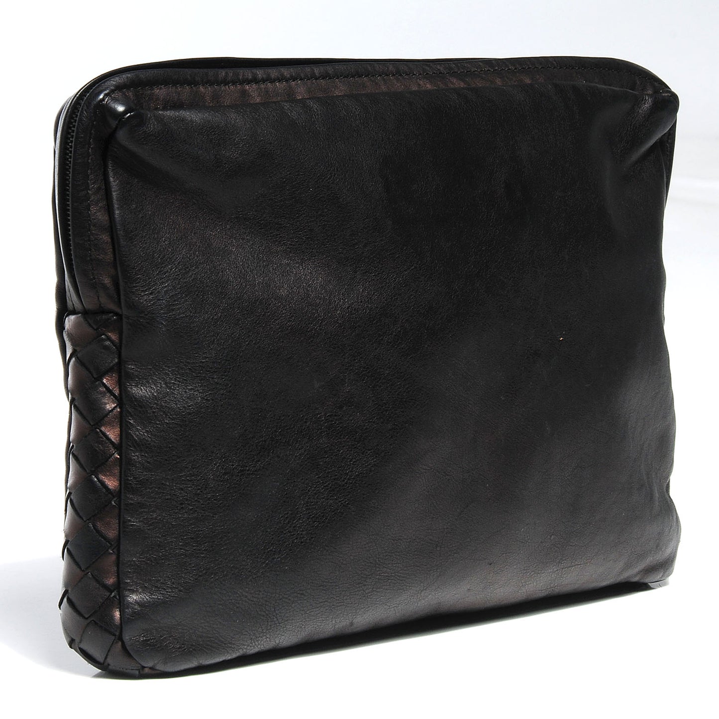 Calf Intrecciato Clutch Nero Black